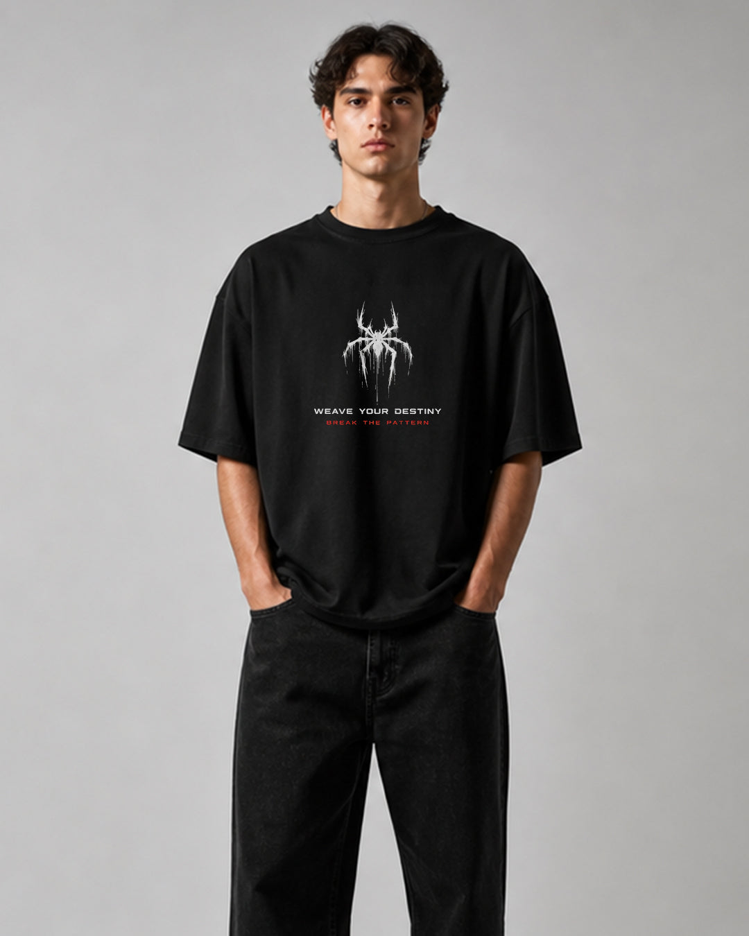DVANS Unbound Spider Graphic Oversized T-Shirt | Weave Your Destiny Streetwear Tee