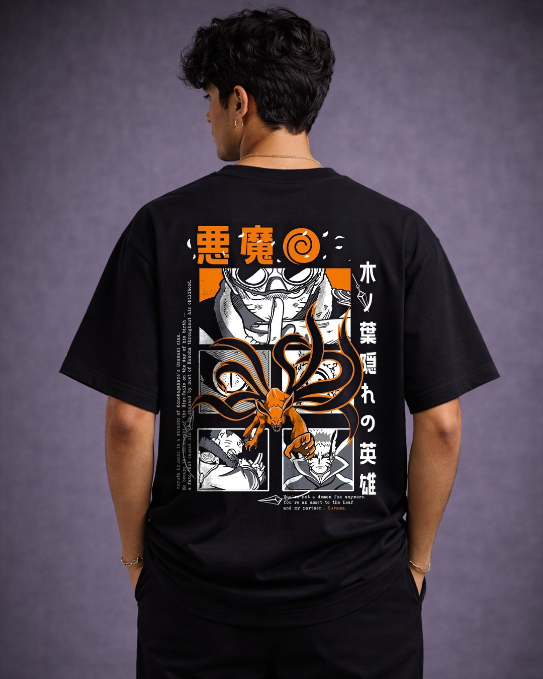 Naruto Action Collage Graphic Oversized T-Shirt