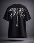 Dark Angel Wings Graphic Oversized T-Shirt