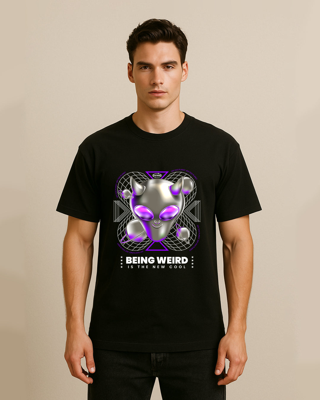 Being Weird Is the New Cool" – Alien Graphic T-Shirt