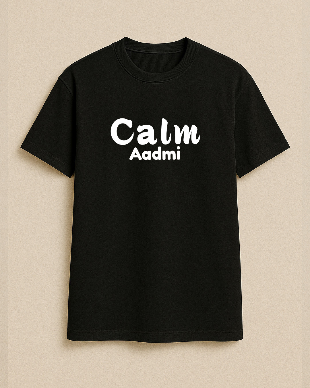Couple T-Shirts – Calm Aadmi & Kaleshi Aurat Matching Set | 100% Cotton | Black | S–XXL