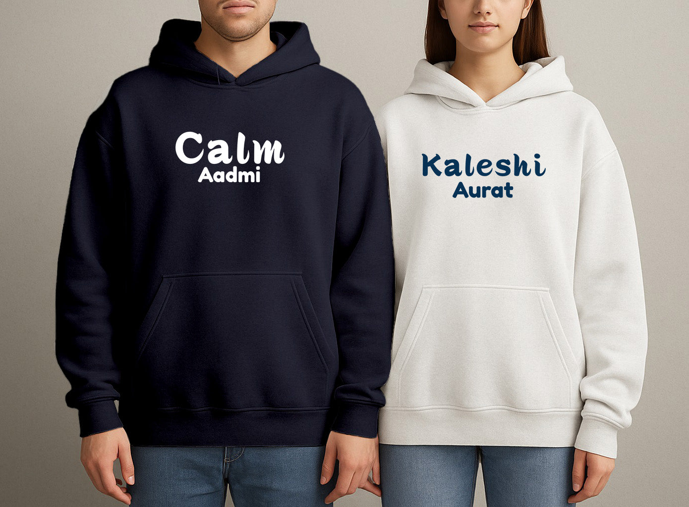 Calm Aadmi & Kaleshi Aurat – Couple Hoodies