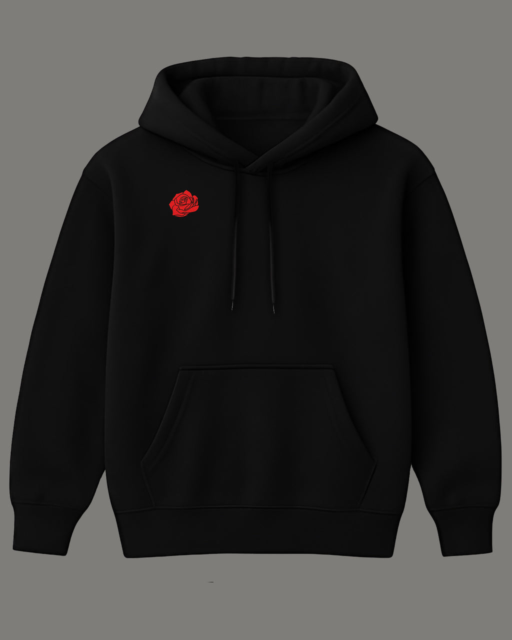 Serpent Roses Premium Hoodie – Black | Elegant Snake & Red Rose Streetwear Design