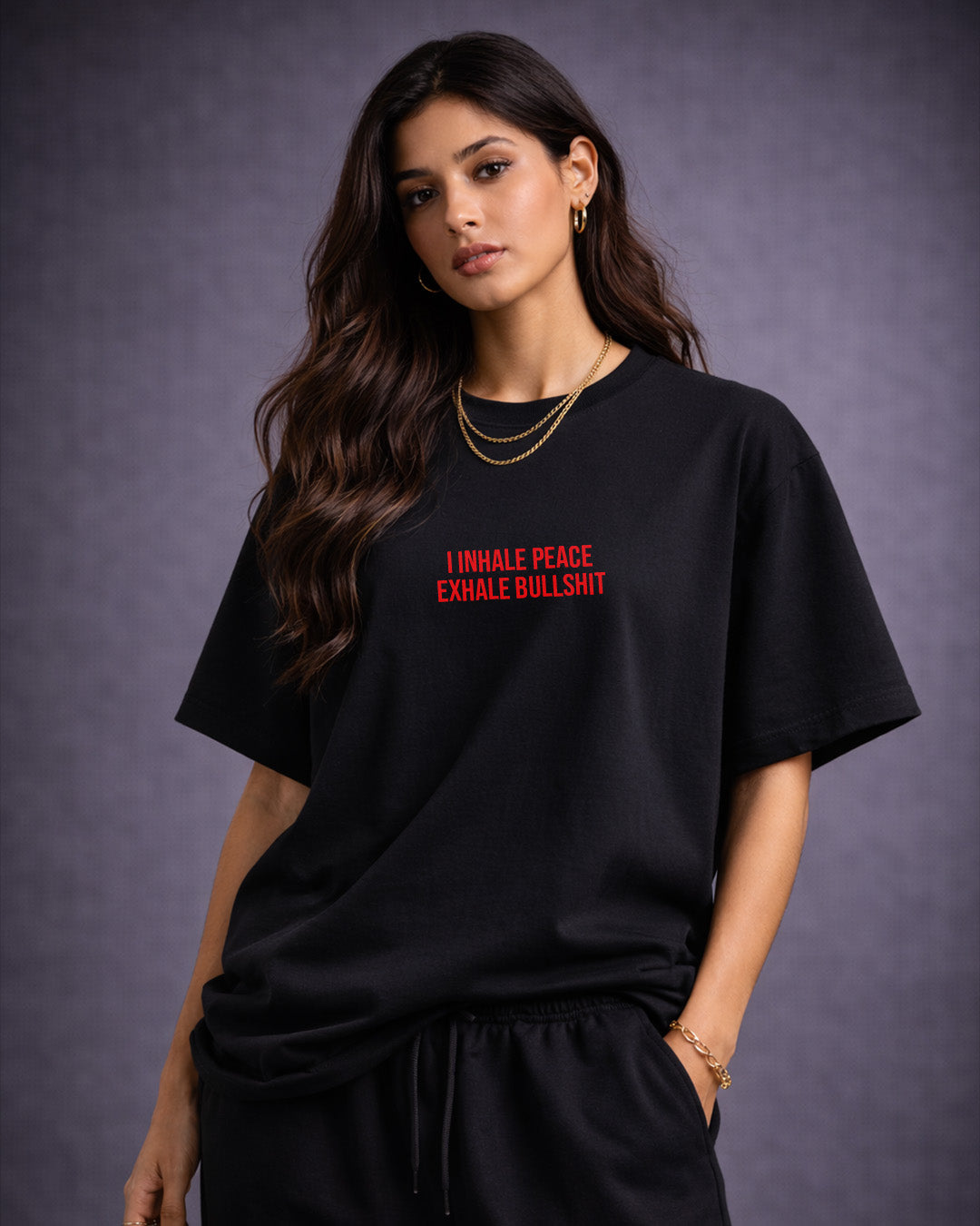 I Inhale Peace Exhale Bullshit Oversized T-Shirt – Bold Mindset Streetwear