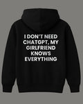 DVANS I Don't Need ChatGPT Girlfriend Knows Everything Printed Black Hoodie