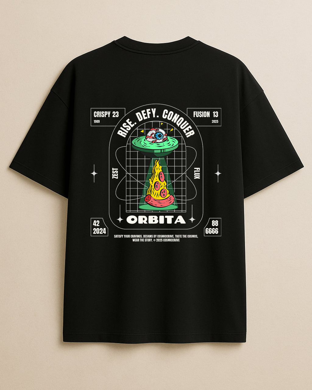 RISE. DEFY. CONQUER – ORBITA COSMIC EDITION OVERSIZED TEE