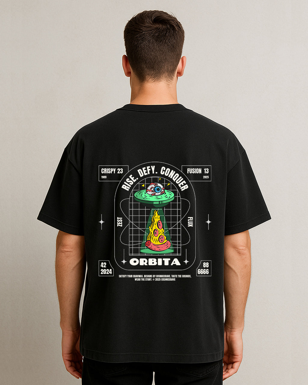 RISE. DEFY. CONQUER – ORBITA COSMIC EDITION OVERSIZED TEE