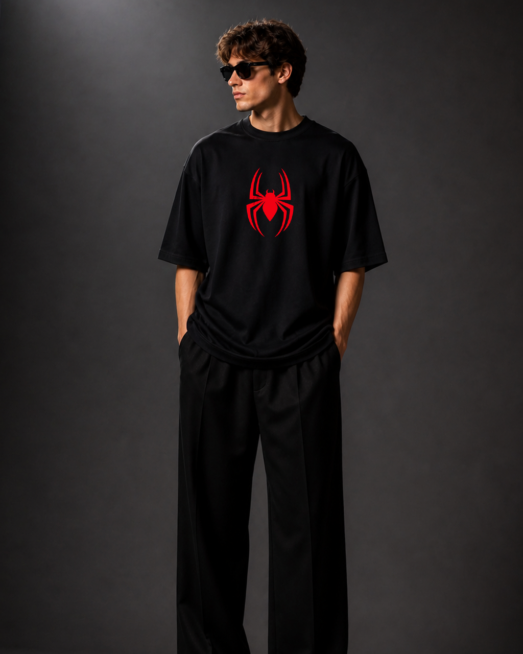 DVANS Spider Web Oversized T-Shirt – 240 GSM Heavyweight Cotton | Streetwear Fit