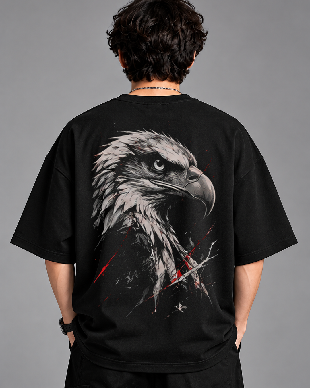 DVANS Eagle Fury Graphic Oversized T-Shirt | Black Streetwear Tee