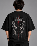 DVANS Royal Crown Graphic Oversized T-Shirt | Black & Red Streetwear Tee