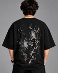 DVANS Dual Face Anime Graphic Oversized T-Shirt | Black Streetwear Tee