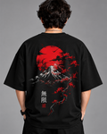 DVANS Infinity Mountain Graphic Oversized T-Shirt | Black Japanese Streetwear Tee